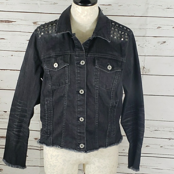Arizona Jean Company Jackets & Blazers - Arizona black Jean jacket studded shoulders XL